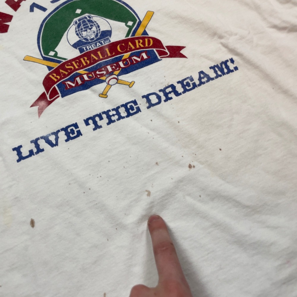 VTG Rare 1992 Wal-Mart Baseball Card Museum T-Shirt L Single Stitch USA White - Picture 7 of 7